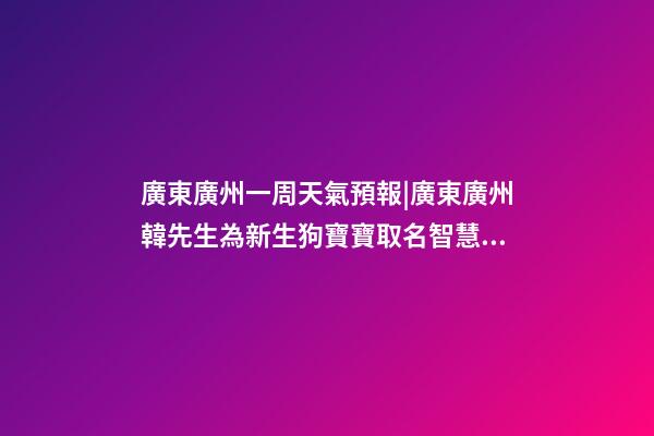廣東廣州一周天氣預報|廣東廣州韓先生為新生狗寶寶取名智慧型套餐-第1張-公司起名-玄機派